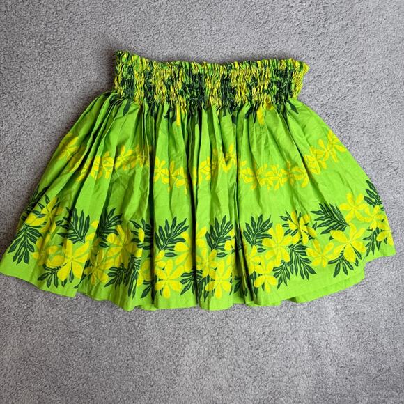 Hawaiian Hula Skirt Womens Medium Green Made in Hawaii - Picture 1 of 6